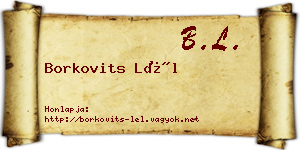 Borkovits Lél névjegykártya